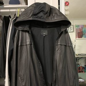 Leather hoodie by Vince